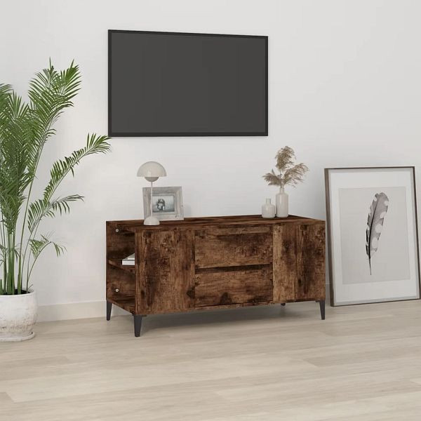 vidaXL TV-Schrank Räuchereiche 102x44,5x50 cm Holzwerkstoff, 819609