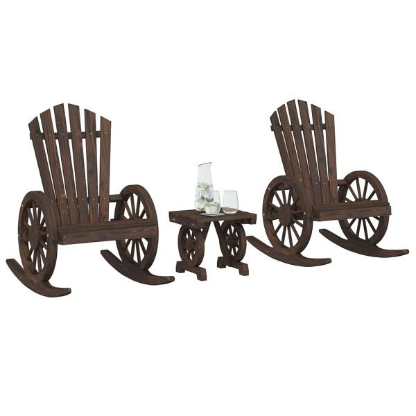 vidaXL 3-teilig Garten-Lounge-Set Massivholz Tanne, 3207124