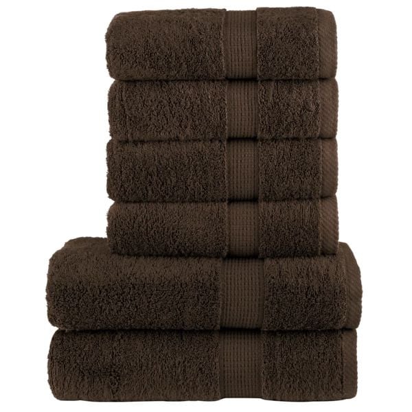 vidaXL 6 tlg. Premium-Handtuch-Set SOLUND Braun 600 g/m², 137557