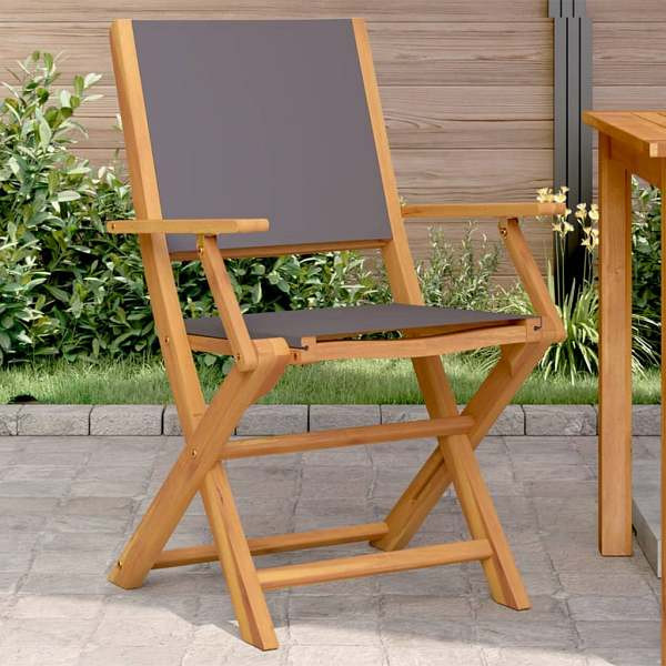 vidaXL Gartenstühle 2 Stück Anthrazit Massivholz Akazie & Stoff, 367670