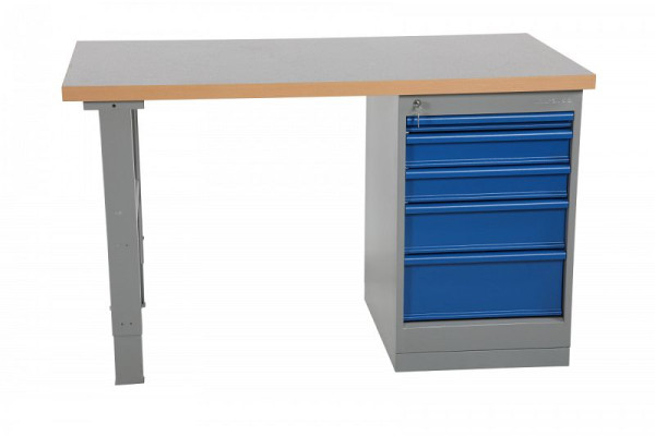 intra Arbeitstisch mit 5 Schubladen, 2000 mm, Vinyl, 4232743354