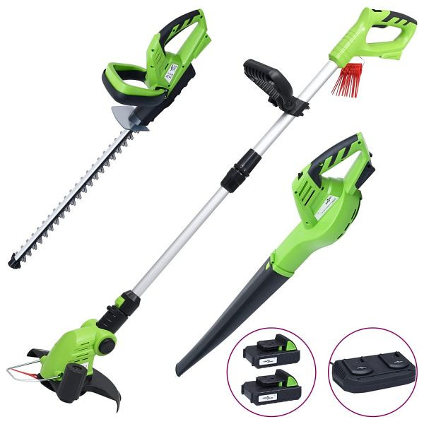vidaXL Gartenpflege-Set mit Ladegerät und 1500 mAh Li-Ionen-Akkus, 3054791, 8720286015414