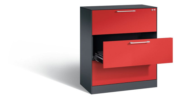 C+P Karteischrank Asisto, H1010xB800xT435mm, Farbe: Schwarzgrau, Bügelgriff, 146043-322 S10025