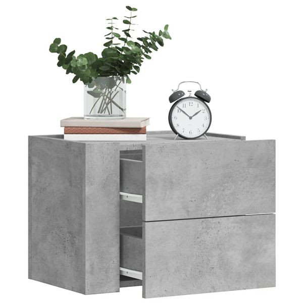 vidaXL Wand-Nachttische 2 Stück Betongrau 45x30x35 cm, 848332