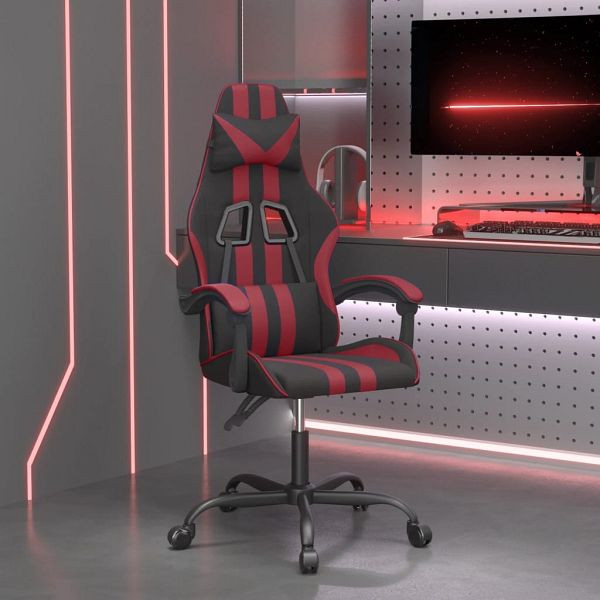 vidaXL Gaming-Stuhl Schwarz und Weinrot Kunstleder, 3143825