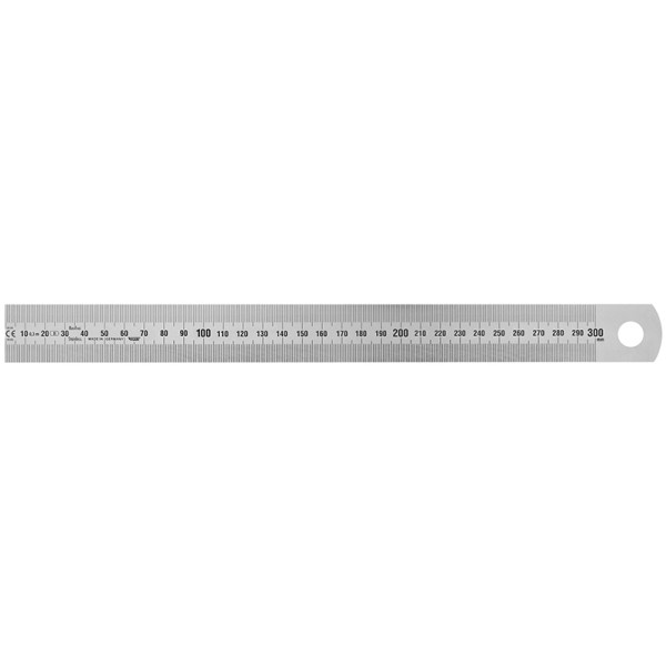 Vogel Germany Stahlmaßstab, Typ A, 300 x 30 x 1,0 mm, Ablesung von links nach rechts, 1018010030