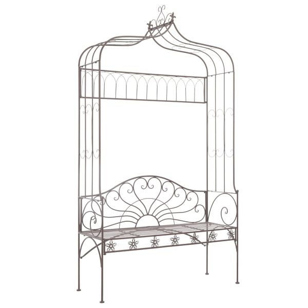 vidaXL Gartenbank 122 cm Eisen Antik Braun, Material: Schmiedeeisen, 45435