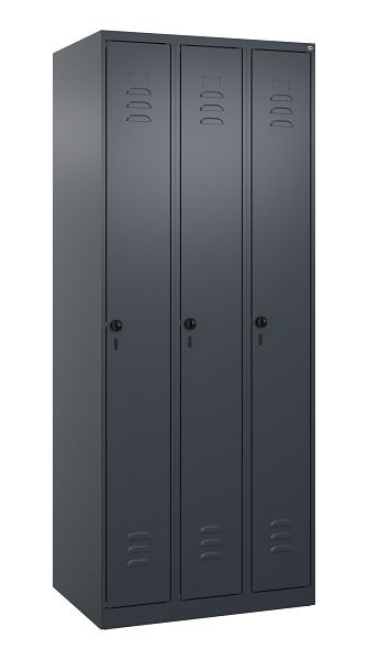 C+P Umkleidespind Classic PLUS, 3 Abteile, 1850x750x500mm, 7016/7016, Drehriegel, 080000-39 S10010