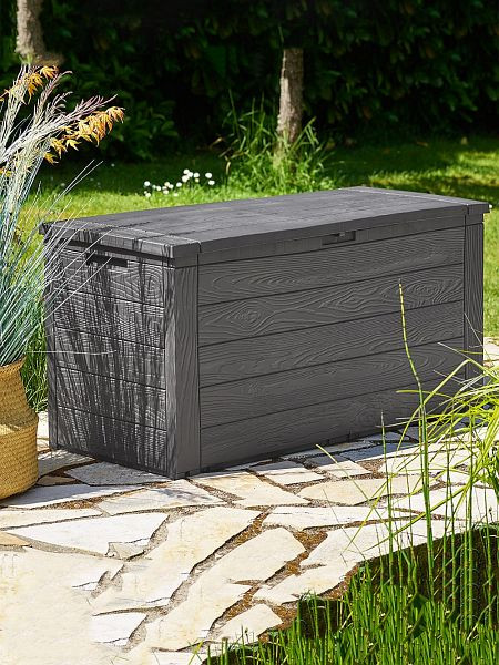 casaria Gartenbox Woody 280L Anthrazit Holzoptik wasserdicht, 191390