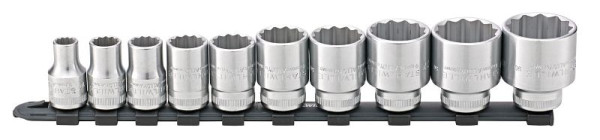 STAHLWILLE 1/2 Satz Steckschlüsseleinsätze mit Clip-Leiste 10-32mm 10 Stück, 96053010