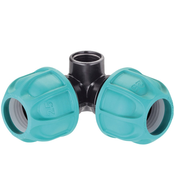 Claber Winkel-T-Klemmverbinder 3/4" (25 mm) mit 1/2" IG für unterirdische Bewässerung, VE: 7 Stück, CL904270000