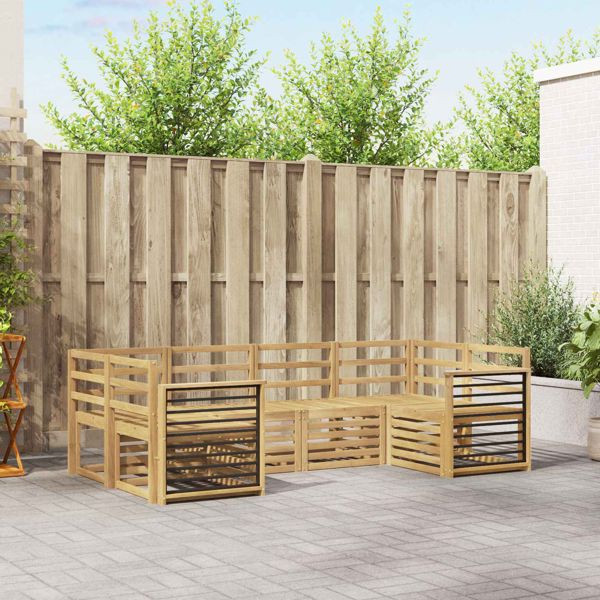 vidaXL Outdoor-Sofagarnitur 6-teilig Weiß 245 x 128,5 x 73 cm, 3392404