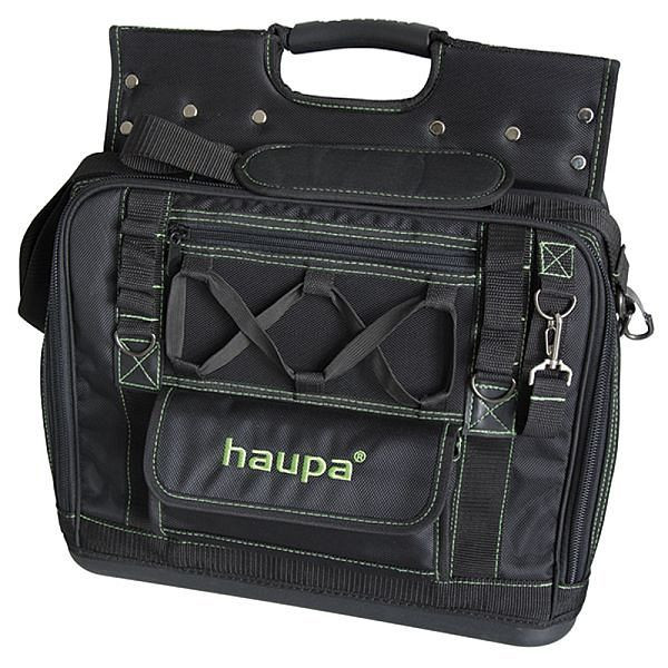 Haupa Werkzeugtasche "ProBag", schwarz mit grünen Nähten, 220368