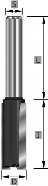 Edessö Nutfräser HW Z2 S6x32 mm, A: 5, B: 12, GL 48, C: 6, 100505006