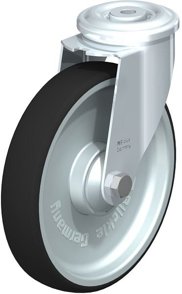 Blickle LER-PATH 200K Stahlblech-Lenkrolle mit Rückenloch, Thermoplastisches Polyurethan, Grau, 847014