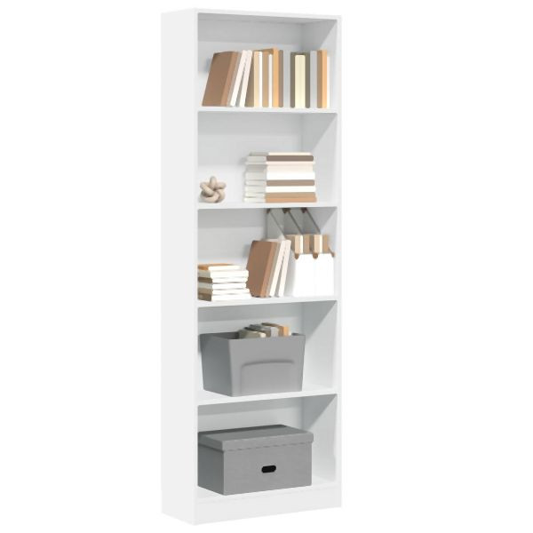 vidaXL Bücherregal Weiß 60x24x176 cm Holzwerkstoff, 857821