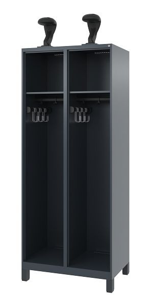C+P Feuerwehrspind Evolo, Modell EXPERT, 2 Abteile, H1850B800T500 mm, Anthrazit, Füße, 0491015-22 S10007