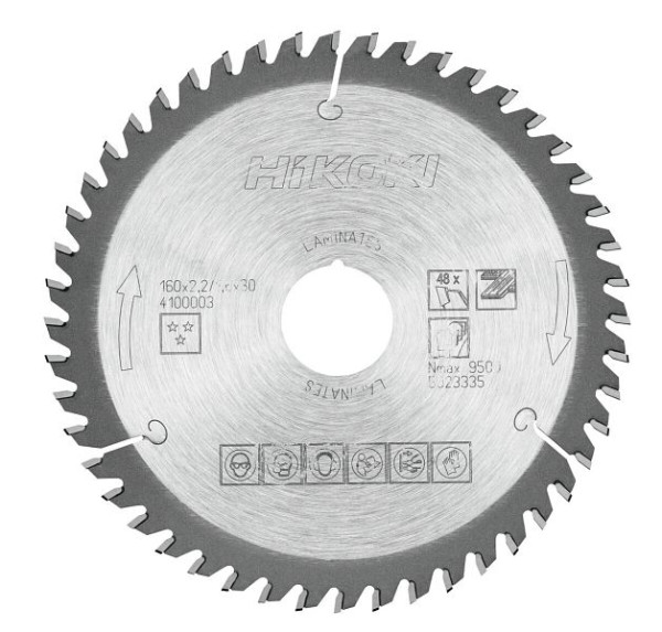 HiKOKI TCT Kreissägeblatt Laminat 160x30 Z48 Trapez- / Flachzahn, 4100003
