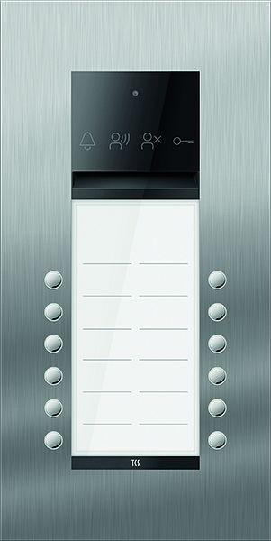 TCS Türkontrollsystem PES PRO Audio Außenstation 12T 2 Spalten UP Edelstahl, ASU600212-0030