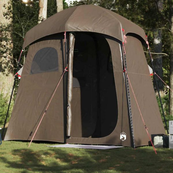 vidaXL Duschzelt 2 Personen Braun Wasserdicht, Campingplatz, 4009537