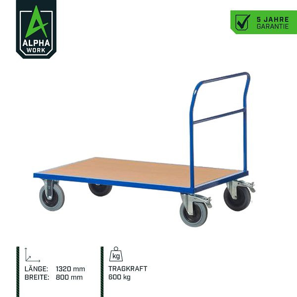 Alpha Work Schiebebügelwagen, 1320x800 mm, 600 kg Tragkraft, 08192