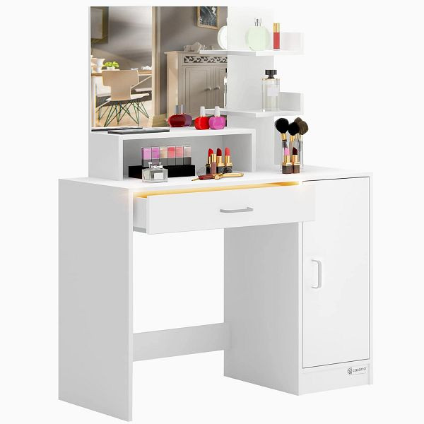 casaria Schminktisch Jocelyn Weiß 140x90x40cm, 995263