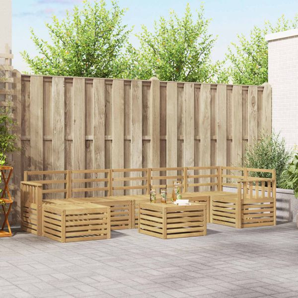 vidaXL Outdoor-Sofagarnitur 8-teilig Weiß 59 x 59 x 37 cm, 3392224