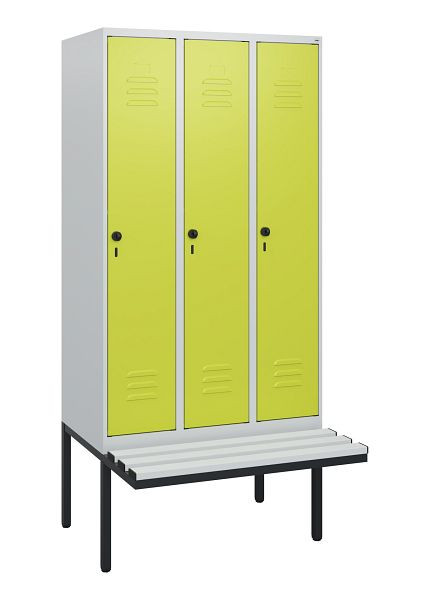 C+P Umkleidespind Classic PLUS, 3 Abteile, 1950x900x815mm, 7035/0024, Drehriegel, 0800405-30 S10040