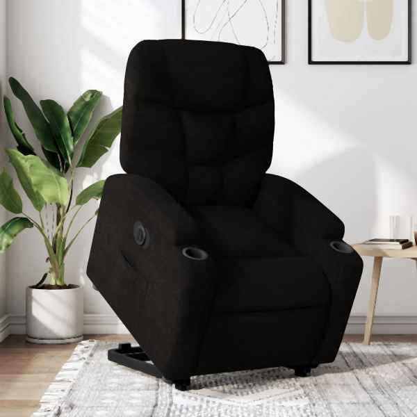 vidaXL Relaxsessel mit Aufstehhilfe Elektrisch Schwarz Stoff, 3204622