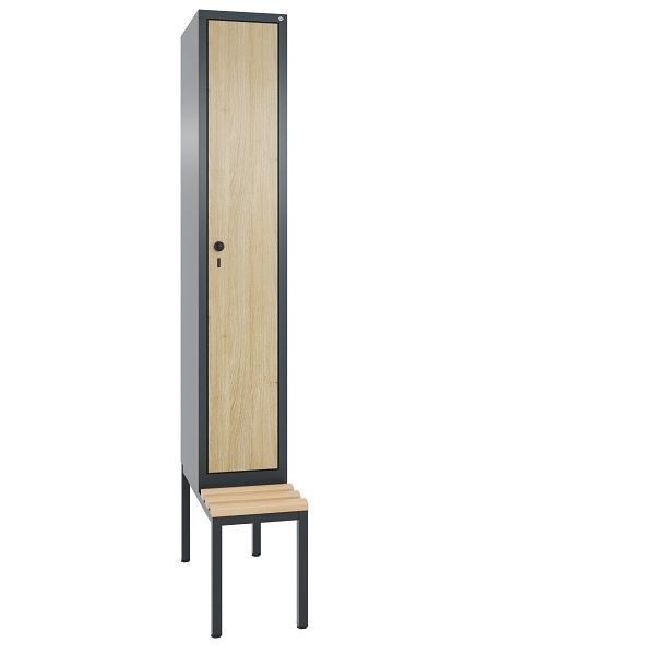 C+P Spind Evolo, 1 Abteil, H2090xB320xT815 mm, Anthrazit/HPL Eiche, 48050-10 S10375