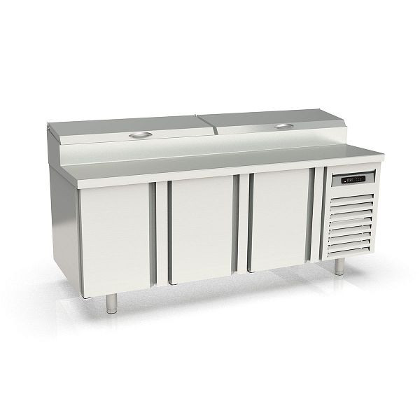 Vaiotec TOPLINE Belegstation 800 / 3-fach mit Türen, EN 60x40, Edelstahlaufsatz, GN 1/3, Breite: 2020 mm, 11597