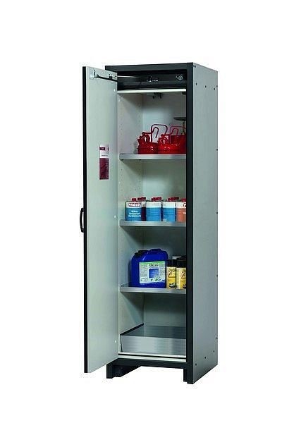 asecos Sicherheitsschrank Q-CLASSIC-30, Q30.195.056 in enzianblau RAL 5010 mit 3x Fachboden (Edelstahl), 31002-067-30083