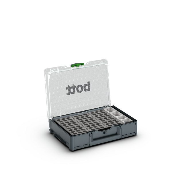 bott Systainer3 Organizer M 89, mit Düseneinsatz für 81 Düsen und 4 Boxen, BxTxH: 396x296x89mm, Kunststoff / RAL 7016, 72520083.19V