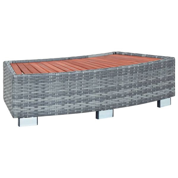 vidaXL Spa-Einstiegsstufe Grau Poly Rattan 92×45×25 cm, 46461