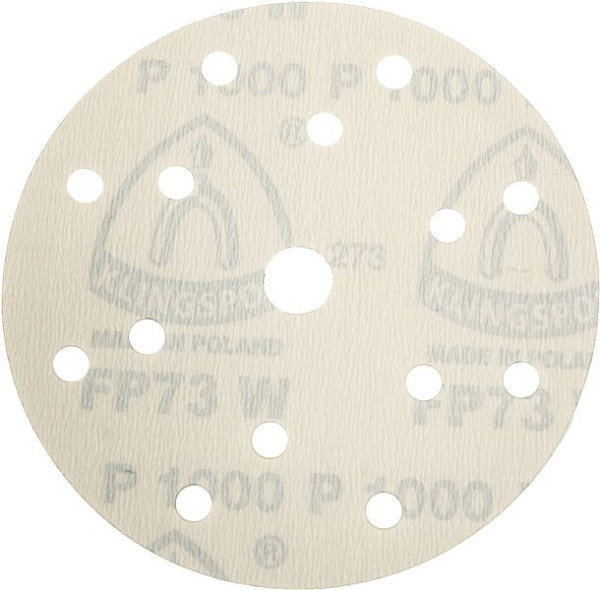 Klingspor FP 73 WK Scheiben kletthaftend wirkstoffbeschichtet 150 mm Korn 800 Lochform GLS47 mit Filmunterlage, VE: 100 Stück, 320730