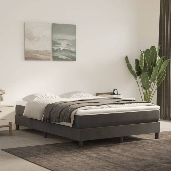 vidaXL Bettgestell Dunkelgrau 140x200 cm Samt, 3120773
