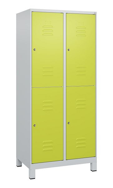 C+P Doppelstöckiger Spind Classic PLUS, Füße, 2 Abteile, 1800x800x500mm, 7035/0024, Zylinderschlösser, 0803107-22 S10025