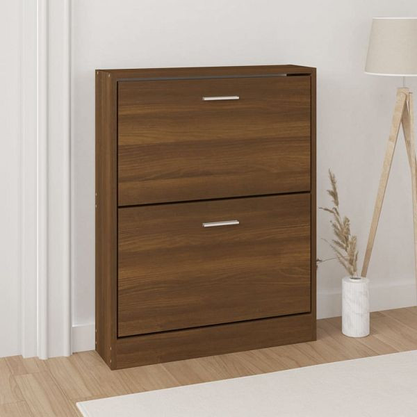 vidaXL Schuhschrank Braun Eichen-Optik 59x17x81 cm Holzwerkstoff, 342541