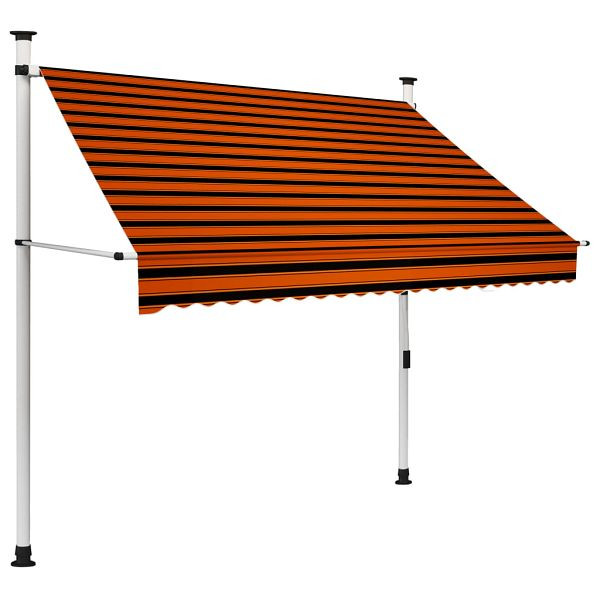 vidaXL Einziehbare Markise Handbetrieben 200 cm Orange und Braun, 145836