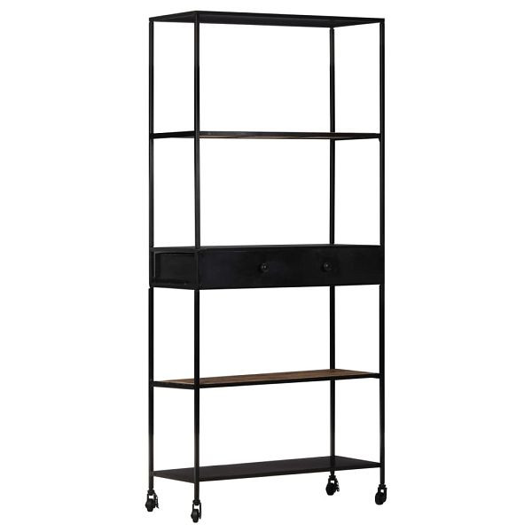 vidaXL Bücherregal 80x35x180 cm Raues Mangoholz & Eisen, 323734