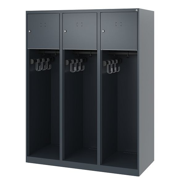 C+P Feuerwehrspind Evolo, Modell YOUNGSTER, 3 Abteile, H1530xB1200xT500 mm, Anthrazit, 0490015-32 S10001