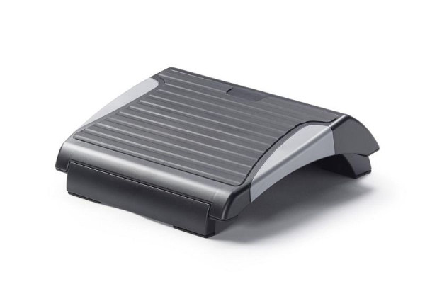Deskin Fußstütze Business, aus bruchsicherem Kunststoff, Farbe schwarz/grau, Stellfläche B 370 x 353 mm, 270046