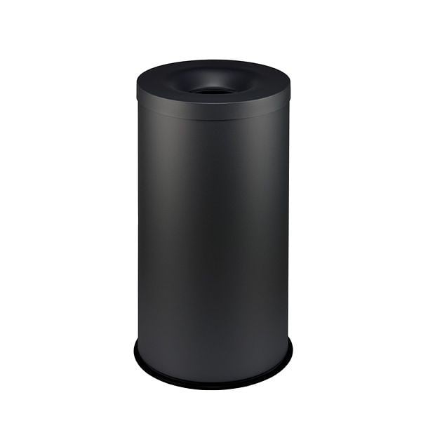 Orgavente GRISU, Sicherheits-Abfallbehälter aus pulverbeschichteter Stahl Farbe schwarz, H x Ø 750x400 mm, 90L, 770021
