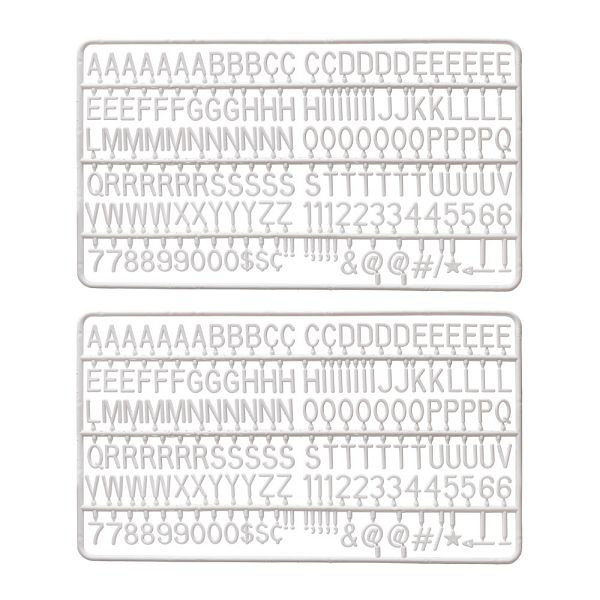 Showdown Displays Satz weißer Kunststoffbuchstaben für Letterboard Schwarz, LEB-LHEAD