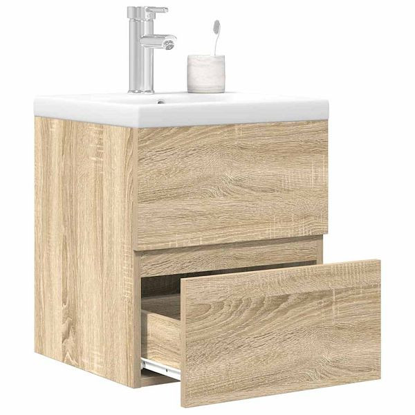 vidaXL 2-tlg. Badmöbel-Set Sonoma-Eiche Holzwerkstoff, 3325038