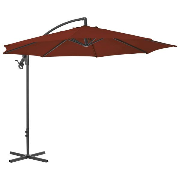 vidaXL Ampelschirm mit Stahlmast 300 cm Terracotta-Rot, 312507