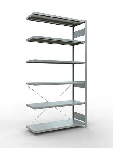 Schulte Fachbodenregal, Anbaufeld, 6 Lagerebenen, Kreuzstrebe, Fachlast 250 kg, 1306 x 536 x 2500 mm, 278768
