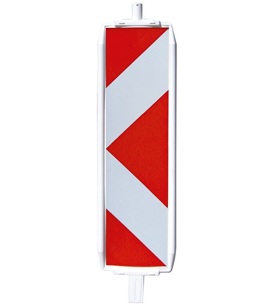 Schake Kunststoffbake Typ 60, Stutzen unten 60 x 60 mm, oben Ø42 mm, Folie Typ 1, pfeilförmig, einseitig linksweisend, rot / weiß, 36055PL