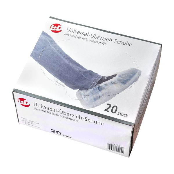 L+D CleanGo PE-Überziehschuhe, weiß mit Gummizug, Größe: Universalgröße, VE: 20 Spenderboxen á 20 Stück, 25194-UNI