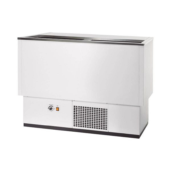 Vaiotec TOPLINE Getränkekühltruhe 550 Weiß mit Edelstahlschiebedeckel, 184 Liter, Breite: 1020 mm, 11640